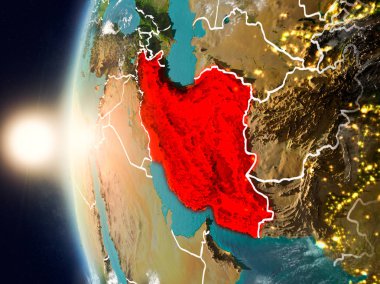 Gün batımı sırasında Iran dünya üzerindeki