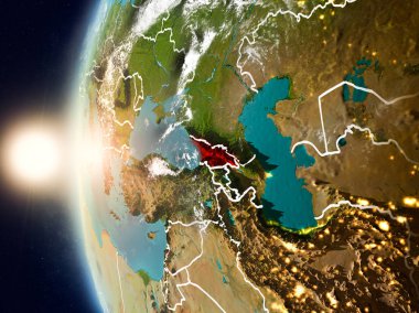 Yeryüzünde günbatımı sırasında Georgia
