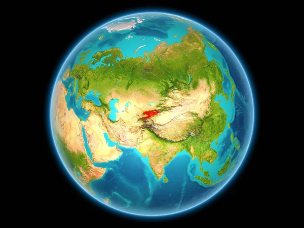 吉尔吉斯斯坦在地球上 — 图库照片