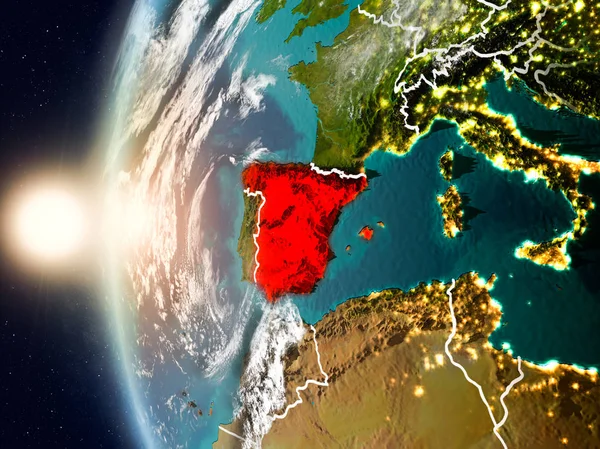 Spain during sunset on Earth