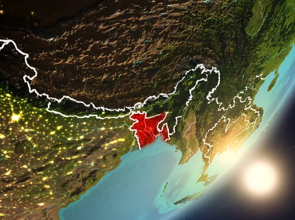 Uzaydan Bangladeş yükselen güneş