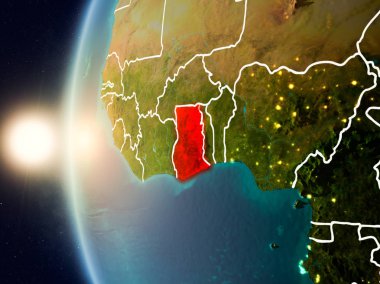 Günbatımı Gana uzaydan yukarıda