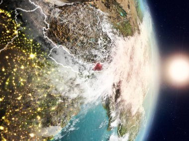 Bhutan gündoğumu sırasında