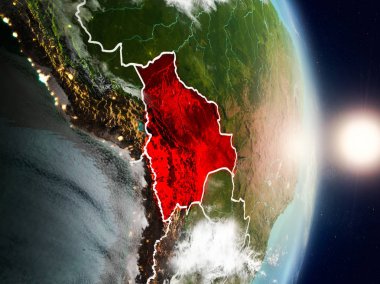 Bolivya gündoğumu sırasında