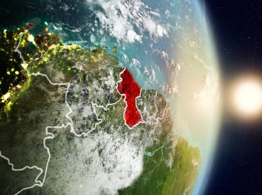 Guyana gündoğumu sırasında