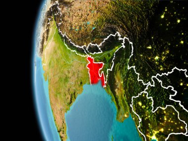 Bangladeş akşam uzaydan