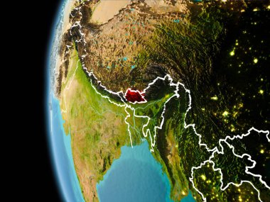 Bhutan akşam uzaydan