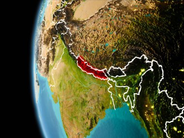 Nepal akşam uzaydan