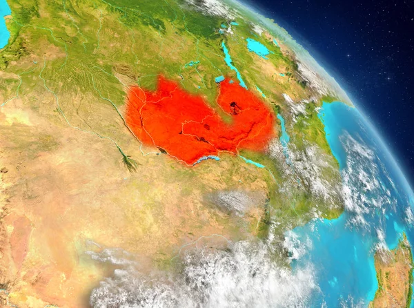 Zambia från orbit — Stockfoto