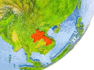 Yeryüzünde Laos Haritası