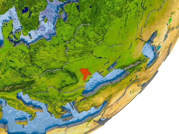 Mappa della Moldavia sulla Terra — Foto Stock