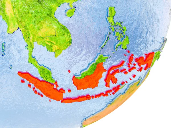 Χάρτης Ινδονησίας στη γη — Φωτογραφία Αρχείου