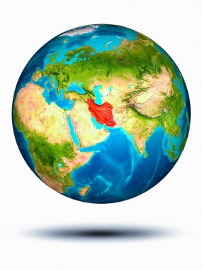 Iran beyaz arka plan ile yeryüzünde