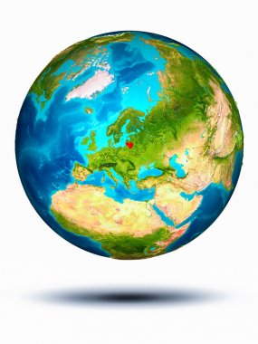 Beyaz arka plan ile yeryüzünde Litvanya