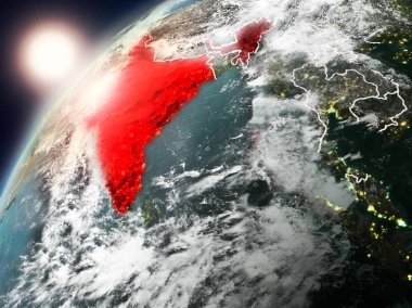 Planet Earth günbatımı içinde Hindistan