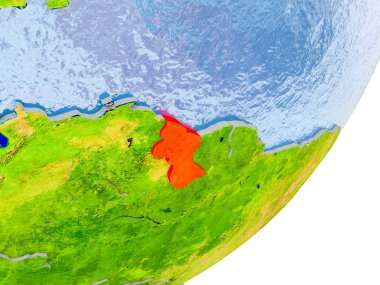 Dünya üzerinde Guyana Haritası
