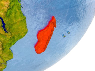 Yeryüzünde Madagaskar haritası