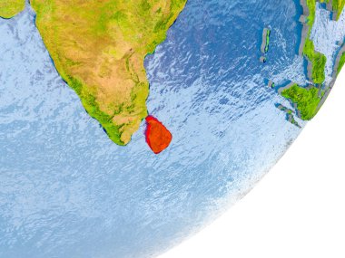 Yeryüzünde Sri Lanka Haritası