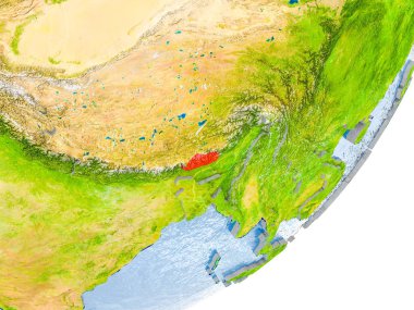 Yeryüzünde Bhutan Haritası