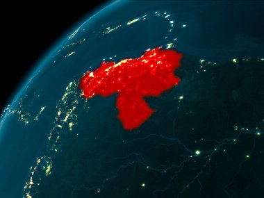 Dünya üzerinde gece Venezuela
