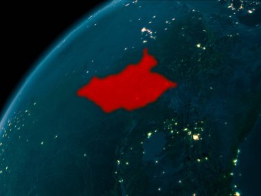 Dünya üzerinde gece Güney Sudan