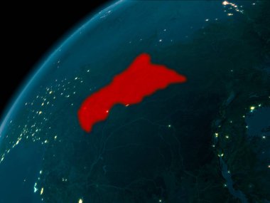 Dünya üzerinde gece Orta Afrika
