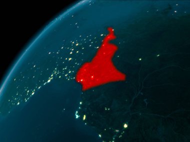 Dünya üzerinde gece Kamerun