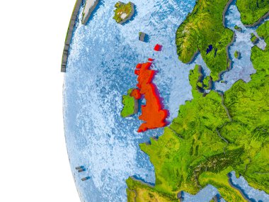 İngiltere harita modeli, dünya üzerinde