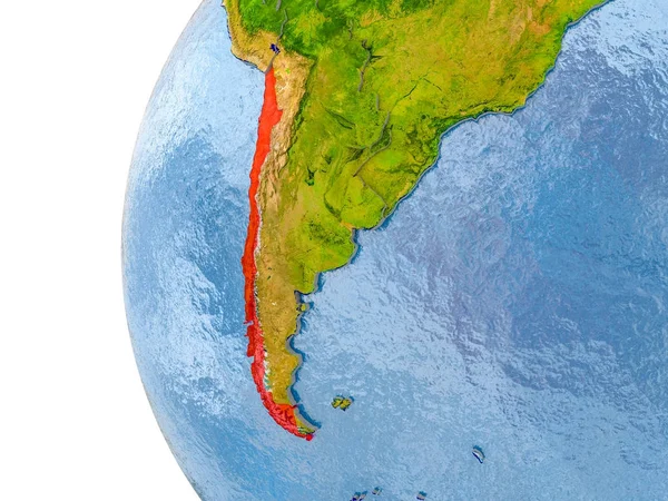 A modell a világon Chile Térkép — Stock Fotó