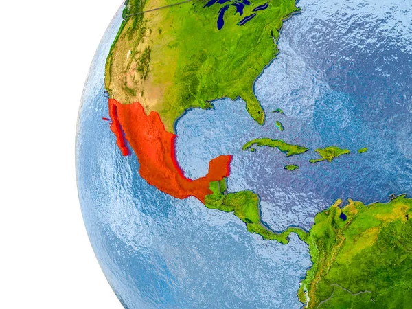 Мапу Мексики на модель земної кулі — стокове фото