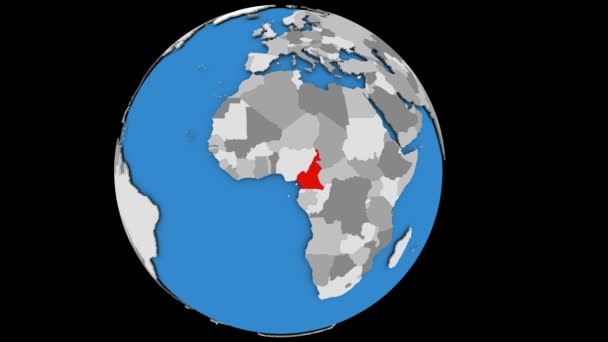 Cameroon on globe — Stock Video