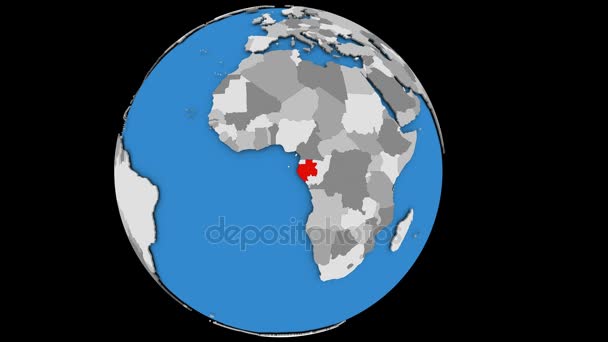 Gabon auf Globus — Stockvideo