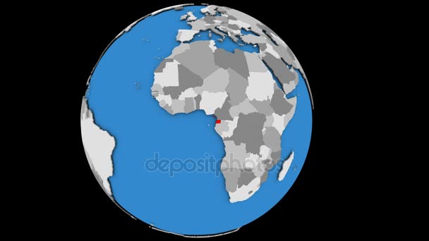 Guinea Equatoriale sul globo — Video Stock