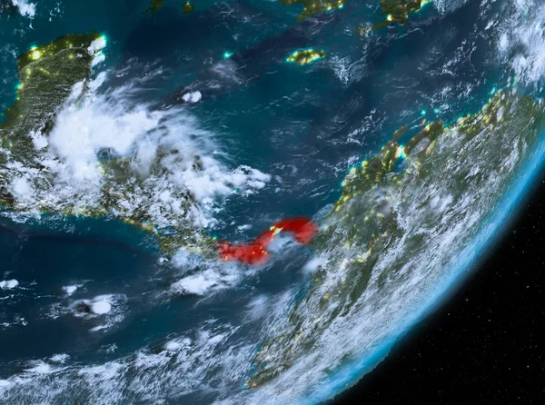 Орбіта подання Панами вночі — стокове фото