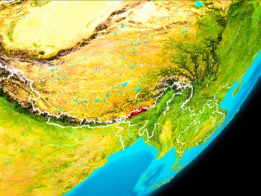 Yörünge görünümü Bhutan