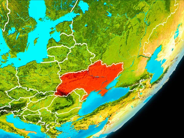 Ukrayna'nın yörünge görünümü — Stok fotoğraf