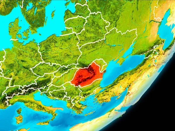 Вид с орбиты Румынии — стоковое фото