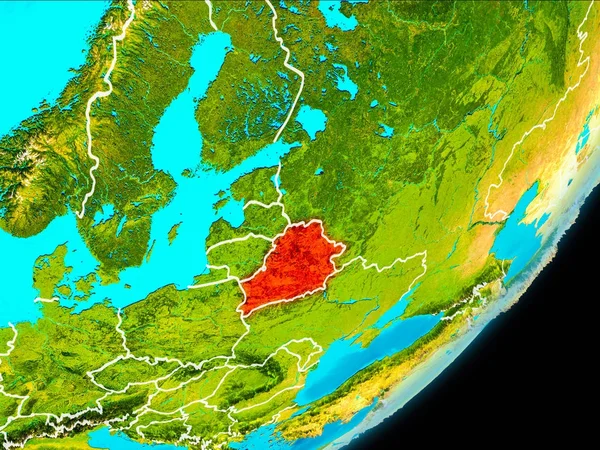 Beyaz Rusya'nın yörünge görünümü — Stok fotoğraf