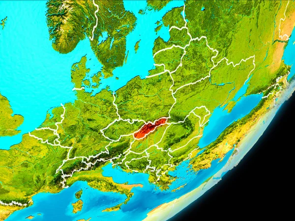 Slovakya'nın yörünge görünümü — Stok fotoğraf