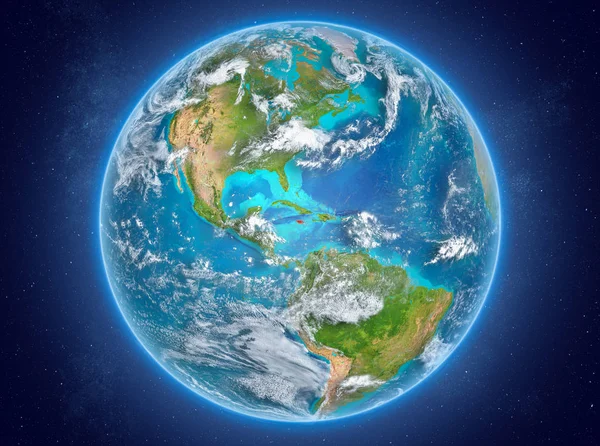 Jamaica på planeten Jorden i rymden — Stockfoto