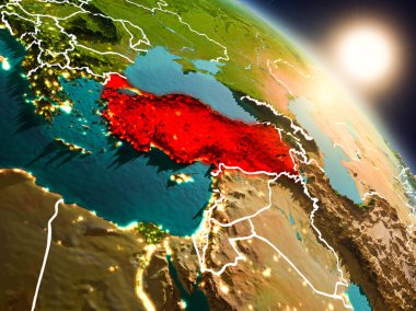 Gündoğumu sırasında uzaydan Türkiye