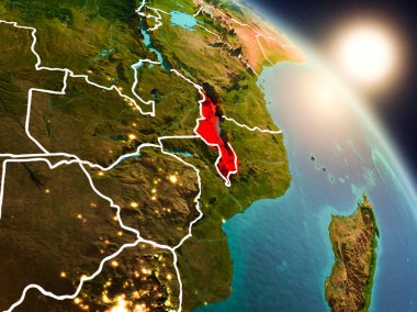 Malavi gündoğumu sırasında uzaydan