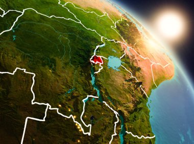 Ruanda gündoğumu sırasında uzaydan