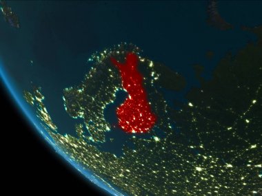 Finlandiya yörüngeden geceleri
