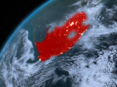 Güney Afrika Planet Earth gece uzayda