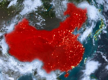 Çin'in gece görünümü