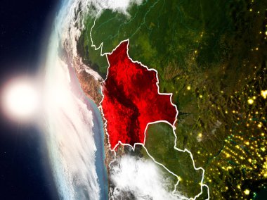 Yeryüzünde günbatımı sırasında Bolivya