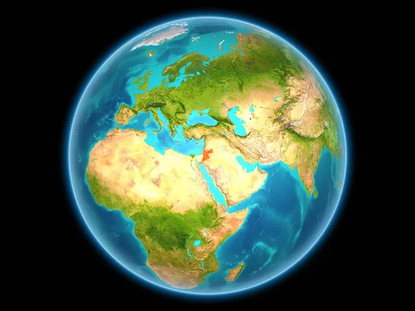 Jordánsko je na planetě Zemi — Stock fotografie