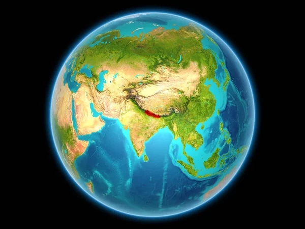 Nepal op de planeet aarde — Stockfoto