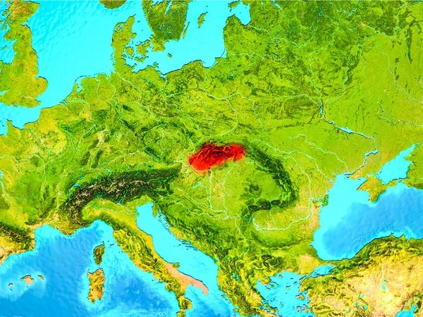 斯洛伐克在地球上的红 — 图库照片